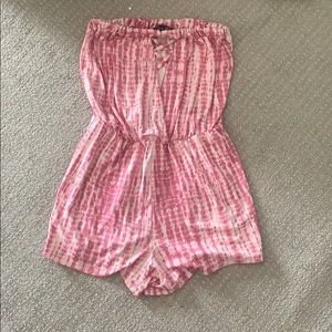 Pink tie-dye romper